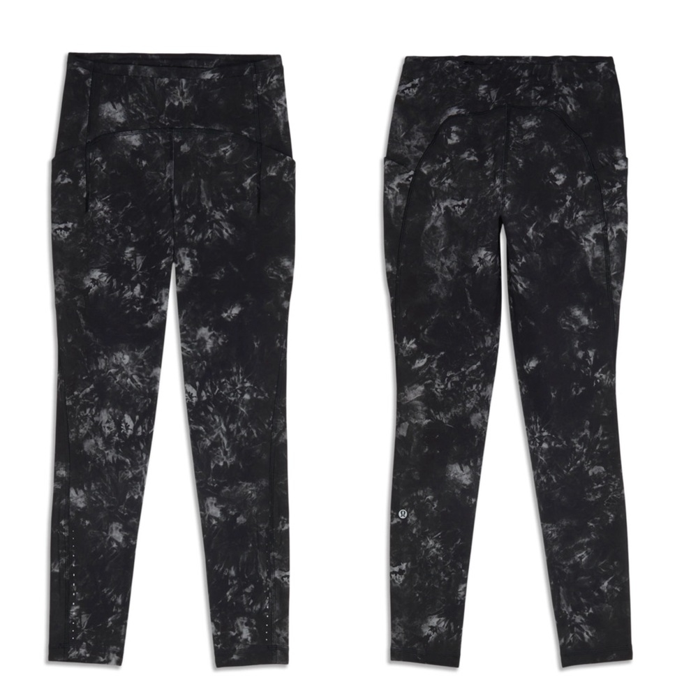 lululemon swift speed high rise black gray leggings size 8